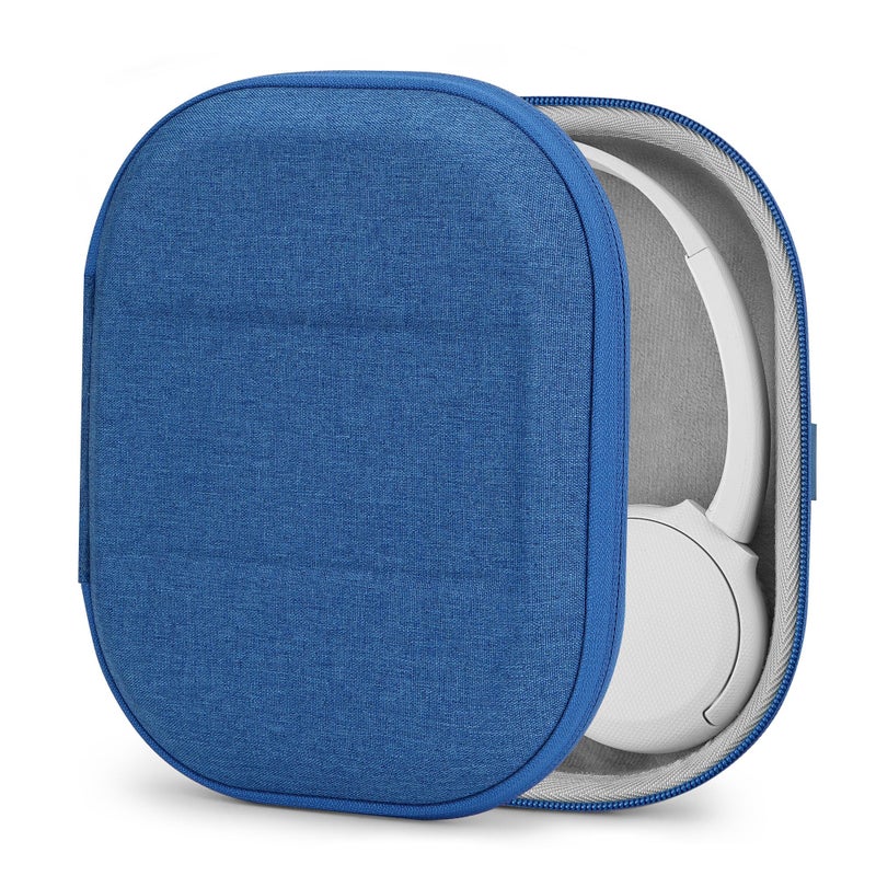 Geekria Shield Headphones Case Compatible with Sony WH-CH510, WH-CH520, MDR-ZX300, MDR-ZX310, MDR-XB200, Replacement Hard Shell Travel Carrying Bag with Cable Storage (Blue) - Image 1